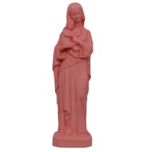 STATUE ALBATRE 17CM - ND Eucharistie Rose