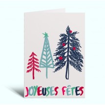 Carte double Noel SISTER - Sapins - 71