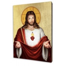 Icone dorée SC Jésus - 10x15cm