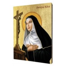Icone dorée Sainte Rita - 10x15cm