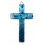 Croix verre de Murano Bleu clair