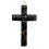 Croix verre de Murano noir et or