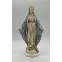 STATUE ALBATRE 17CM - Vierge Miraculeuse polychrome